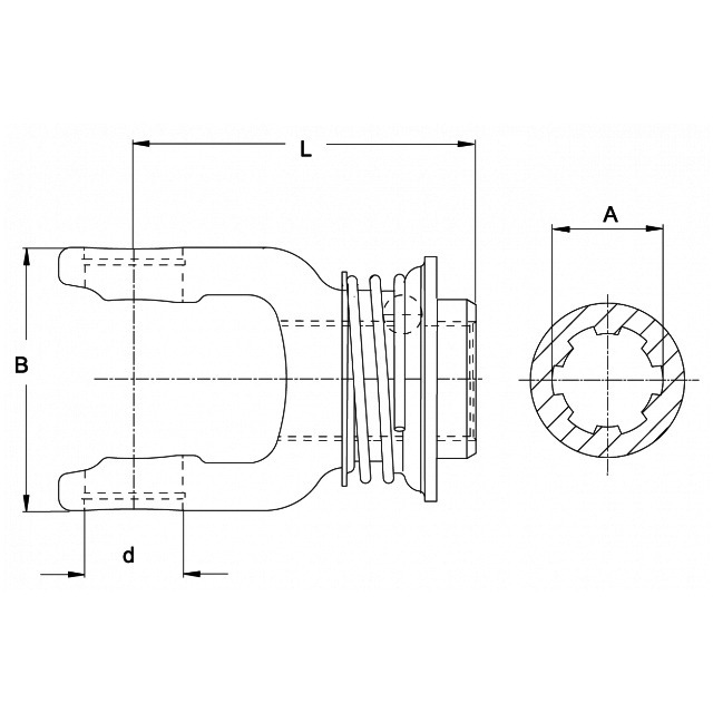 Machoire Extremite 1"3/8 6C 27X75 Verrou A Billes AZG référence fournisseur 246082